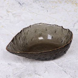 Салатник стеклянный "ICE CRYSTAL" 15см графит