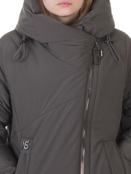 M-9102 GRAY/GREEN Пальто зимнее женское (верблюжья шерсть, 120 гр. холлофайбер)