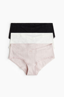 MAMA Pack de 3 bragas hipster de algod?n y encaje