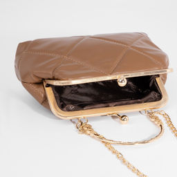 Сумка-клатч на фермуаре, цвет коричневый - Simaland фото 6