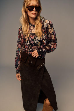FLORAL PRINT RUFFLED BLOUSE - Zara фото 2