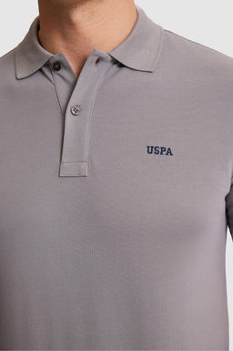 Erkek Gri Regular Fit Polo Yaka Basic Ti__rt