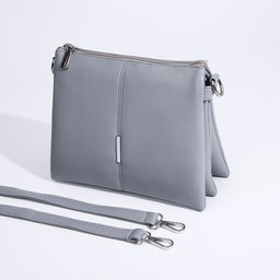 Сумка кросс-боди на молнии, 2 наружных кармана, цвет серый - Simaland фото 6