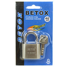 Замок навесной, стальной 40мм Betox Top security, 40х60х18мм, 3 ключа, в блистере (Китай) - Домашняя Мода фото 2