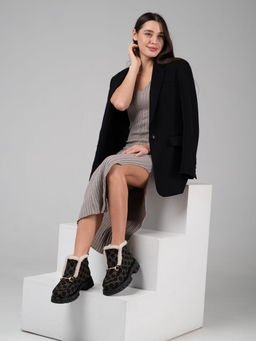 Ботинки 307.PODYUM141bl.Черный гуччи/шерсть