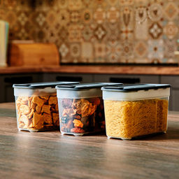 Контейнеров для сыпучих продуктов, набор 3 штук: 1л 3шт, полипропилен, графит (Россия) - Домашняя мода фото 3