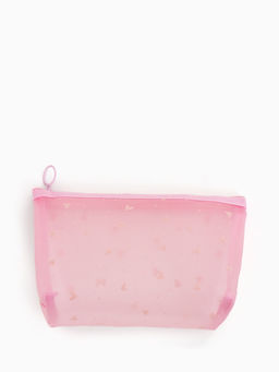 Косметичка дор Сердца, сетка 17*6,5*13,5, отд на молнии, розовый