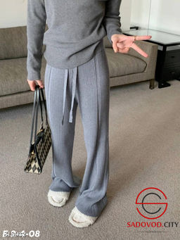 Теплые брюки прямого кроя