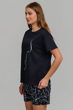 Арт. 9149 Пижама с шортами 42-50 (5 шт) Цвет:верх-черный,белый,низ-черный,белый - Калинка фото 6