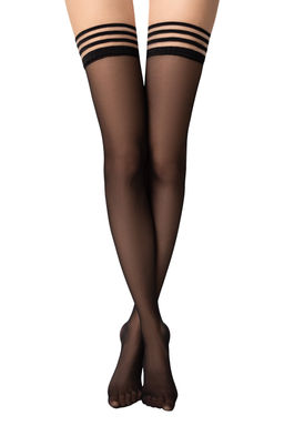 Чулки CONTE Чулки с имитацией мелкой сетки CABARET nero  фото 4