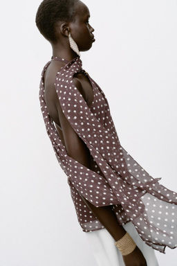 HALTER TOP WITH HARDWARE AND POLKA DOTS - Zara фото 2