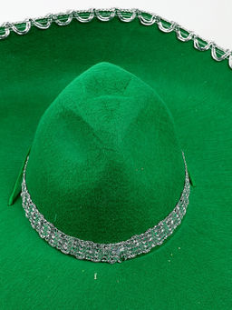 УЦЕНКА Карнавальная шляпа Сомбреро р-р 56-58, зелёная