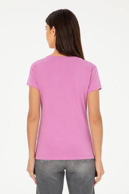 Женская фиолетовая базовая футболка - U.s. polo assn фото 5