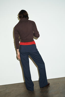 CHECKED TROUSERS WITH BELT - Zara фото 6
