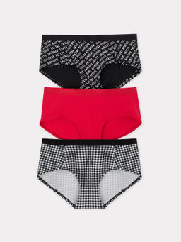 Трусы женские шорты мультипак (3 шт.) белые в черную клеточку черная клеточка на белом 412263-3 - Mark formelle фото 7