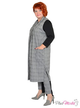 Жакет-дубленка Модель №1385 размеры 44-84 - Plusmoda фото 14