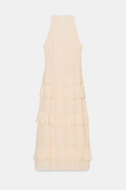 VESTIDO MIDI VOLANTES / Crema - Zara фото 9