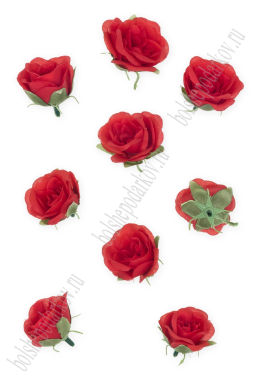 Головки цветов "Роза" 4 см (10 шт) SF-7874, красный