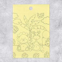 Цена за 10 шт. Наклейки детские «Джунгли», раскраска на обороте, 10×15.5 см