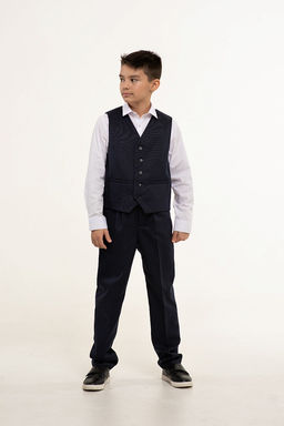 Синий жилет школьный для мальчика Инфанта, модель 1003/5 фото 5