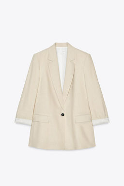 LINEN BLAZER WITH PRINTED CUFFS - Zara фото 15