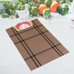 Цена за 3 шт. Салфетка на стол 30*45см плетеная, Клетка шоколадная