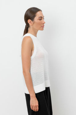 Блуза-топ Very Neat ЕВ 30153 молочный из хлопка и акрила  фото 2