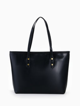 Сумка-шопер женская на молнии, размер 30.5×12×27 см, однотонная, чёрная