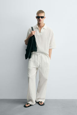 TEXTURED RELAXED FIT TROUSERS