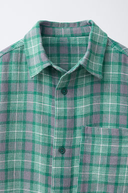 CAMISA ESTAMPADO CUADROS / Verde medio