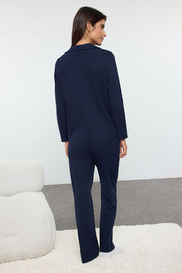 Trendyolmilla Bej Kurdele/Fiyonklu Waffle Kumas Orme Pijama Tak?m? THMAW25PT00195 фото 15