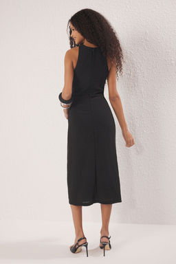 TRENDYOLMILLA Kahverengi Duz Midi Dokuma Elbise TWOSS25EL00777  фото 14