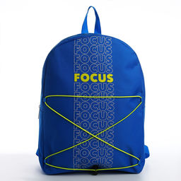 Рюкзак текстильный со шнуровкой FOCUS, 38х29х11 см, синий - Nazamok фото 5