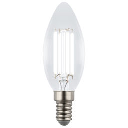 LED-C35-4W/4000K/E14/CL GLY01TR Лампа светодиодная. Форма "свеча", прозрачная. Серия Яркая A++. Белый свет (4000K). Картон. ТМ Uniel