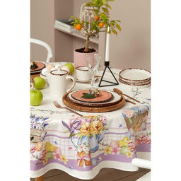 Скатерть Этель Spring easter d=149 см +/-3см, 100% хл, саржа 190 гр/м2  фото 4