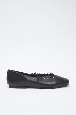 Trendyol Shoes Siyah Ip Bagc?k Detayl? Badem Burun Mary Jane Kad?n Babet TAKSS25BE00040 - Trendyolmilla фото 10