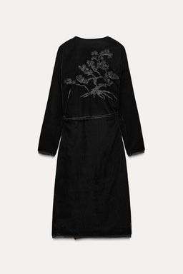 ZW COLLECTION EMBROIDERED VELVET KIMONO - Zara фото 7