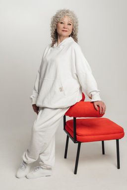 285 Костюм с толстовкой плюссайз, молочный - Knitka wear фото 10