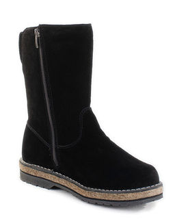 Полусапоги женские на войлочной подошве, Замша, овчина, войлок, лепесток