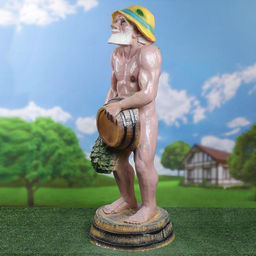 Садовая фигура из полистоуна «Банщик», 39×39×106 см