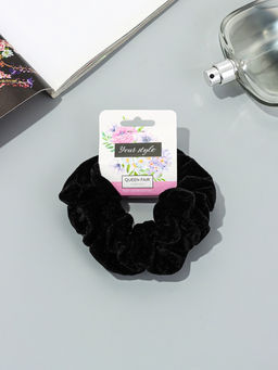 Цена за 2 шт. Резинка для волос «Орбита», джемма бархат, 10 см, чёрная