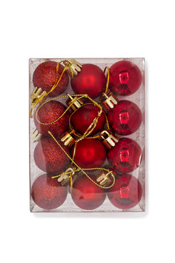 Набор новогодних шаров 3 см (12 шт) SF-7334, красный №1 - Больше подарков фото 2