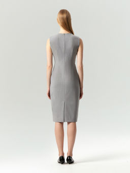 Платье-футляр миди из тонкой шерсти, PL1633/erin - Emka фото 4