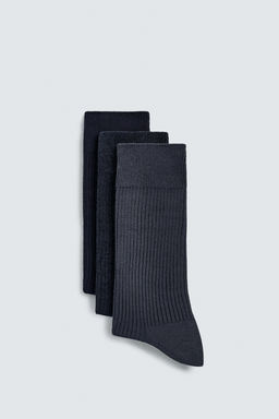 PACK OF 3 RIBBED SOCKS