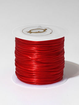 Цена за 2 шт. Нить силиконовая (резинка) d=0.5 мм, L=50 м (прочность 2250 денье), красная