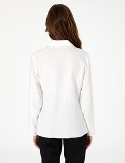 Beyaz Slim Fit Uzun Kollu G_mlek