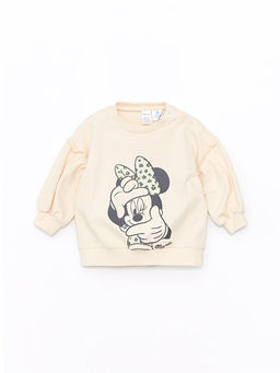 Bisiklet Yaka Uzun Kollu Minnie Mouse Bask?l? K?z Bebek Sweatshirt ve Tayt 2li Tak?m - Waikiki фото 2