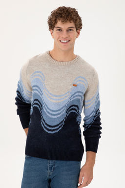 Erkek Regular Fit Bisiklet Yaka Lacivert Kazak