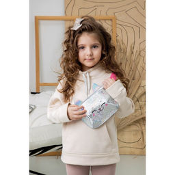 Сумка детская поясная Кошечка на молнии, цвет серебристый - NAZAMOK KIDS фото 5