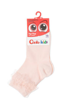 Цена за 2 пары CONTE-KIDS Носки TIP-TOP с лентой из фатина персик